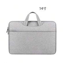 1 pieza Bolso para laptop que se ajusta a laptops de 11-12/13-13.3/14/15-15.6-16 pulgadas, con cierre completo, unisex, de gran capacidad, maletín portátil multifuncional para oficina, bolso para archivos de conferencia, bolso para laptop, maletín de negocios - Gris - Ver 12