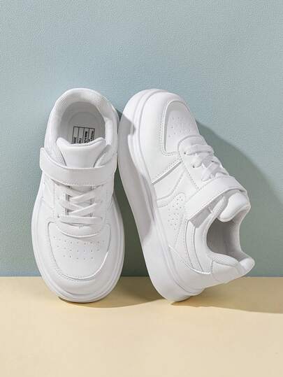 1 Pair Solid Color New Kids Sports Shoes, Sneakers For Boys And Girls, Spring/Autumn