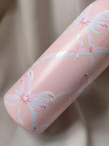 OWALAo Newest Sugar Plum Fairy 32oz / 945ml Free-Sip Holiday Collection Limited Edition Stainless Steel Water Bottle With Straw. Pink Bow Pattern. A Water Bottle Designed For Water Drinkers, Suitable For Running, School, Travel, Fitness, Halloween, Thanksgiving Day, Christmas Day Gifts, Gift For Her, New Fashion Water Bottle For Women. - Sugar Plum Fairy-粉藍色絲帶 - 查看 5