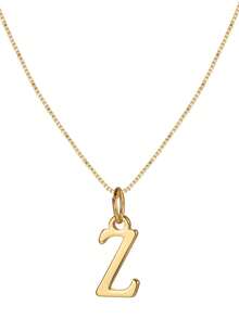 1pc A-Z Letter Necklace | Stainless Steel Minimalist Everyday Jewelry Gift - Yellow Gold - View 13