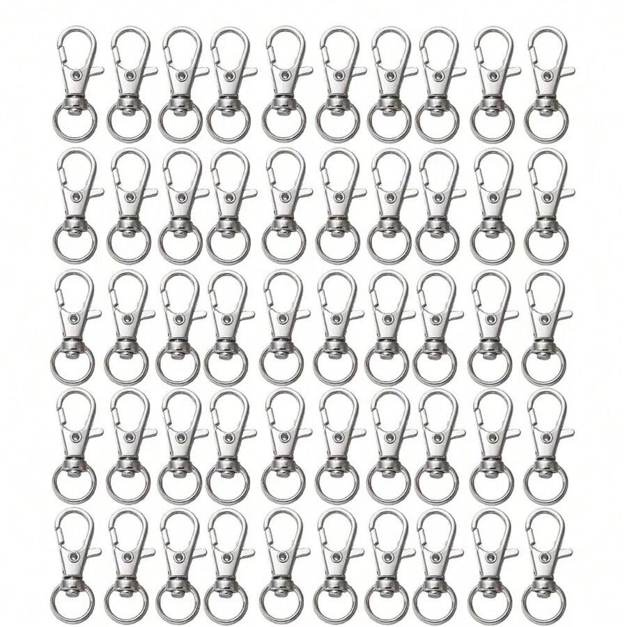 10/30 piezas Boca de pez Cierre de langosta Anillo de resorte DIY Llavero, Clip para perro, Accesorios de encanto de bolso - Llavero de boca de pez - Ver 1