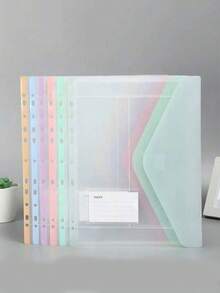 Bộ 12 túi nhựa PP trong suốt với 6 màu Macaron, phù hợp với bìa còng 11 lỗ, tương thích với bìa còng 2, 3 hoặc 4 khoen, lý tưởng cho trường học, văn phòng, đồ dùng học tập và sử dụng khi trở lại trường. - Màu sắc của Macaron ngẫu nhiên - Xem 9