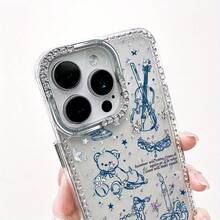 Funda de Teléfono Retro con Diseño de Oso y Estrella de Tema Oscuro con Diamantes Brillantes y IMD, con un Gran Agujero y Borde Transparente con Diamantes, Compatible con iPhone 16 Pro Max, 15, 14 Plus, 13, 12 y 11.Perfecto como regalo de Navidad, regalo de Año Nuevo, regalo de Pascua, regalo de Halloween, o para amigos y familiares. - transparente - Ver 7