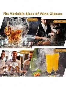 一套瓶装酒烟熏器/鸡尾酒烟熏器套装，配有多种木屑浸泡片，适用于酒吧、家庭、厨房和客厅。可用于烟熏威士忌、鸡尾酒和葡萄酒。也是节日、圣诞节、圣诞装饰和情人节的理想礼物。 - 杏色 - 查看 8