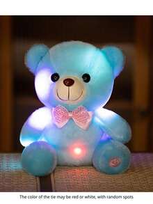 可爱发光泰迪熊毛绒玩具，色彩缤纷，闪闪发光，LED泰迪熊，情人节礼物，发光玩伴，完美的生日、节日装饰礼物，适合儿童、男孩、女孩 - 彩色 - 查看 4