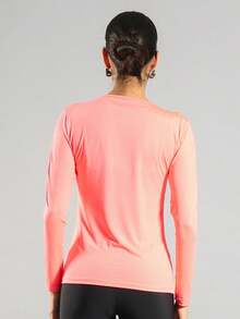 FITNATION Women's Long-Sleeved T-Shirt With UV50 Sun Protection - Fluorescent Pink - View 3