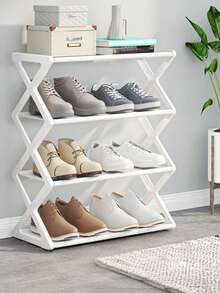 1 pièce Organisateur de rangement à 4 niveaux pour chaussures, meuble de rangement pour chaussures autoportant parfait pour la penderie, l'entrée, le couloir, le vestibule, le salon, la chambre. Assemblage facile, structure en métal économisant l'espace. Étagère d'affichage pour chaussures, bottes, Baskets, pantoufles et accessoires. Solution d'organisation design minimaliste moderne et compact. - Multicolore - Voir 5