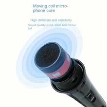 1pc Black Wired Dynamic Microphone, Instrument-Specific Pickup Microphone, Vocal Recording Microphone, Handheld Professional Mobile Microphone For Stage Performance, Karaoke, Singing, Public Speaking, Parties, KTV And Speaker Insertion, Music Accessories, Karaoke Equipment, Musical Instrument Accessories, Musician Gifts, Classroom Gifts, New Year Gifts, Party Gifts - Black - View 3