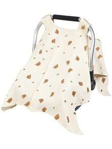 1pc Solid Color Baby Stroller Canopy, Breathable, With Button-Style Opening, Protects Baby From Sunlight, Essential For Summer - Dust Cover - View 12