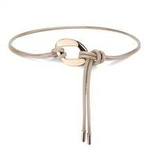 1pc Women's Knotted Belt Retro Golden Blue Thin Waist Belt Fashion Elegant Decorative Dress Shirt Coat Waist Belt Four Seasons Versatile Belt Accessory - 黑色 - 查看 4