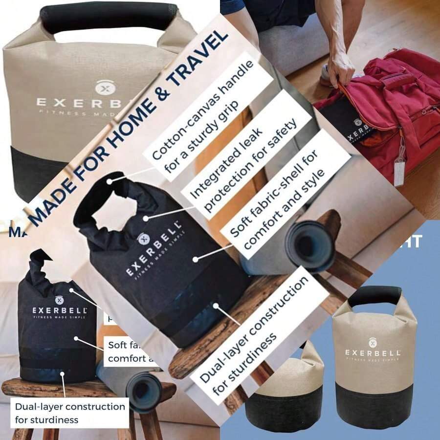 Pesas rusas plegables y ajustables para entrenamiento de fuerza - Bolsa de entrenamiento versátil con agua y bolsa de arena - Arena - Ver 1