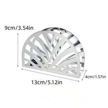 1pc Gold Or Silver Oval Or Triangle Shaped Napkin Holder, Suitable For Home, Bar And Restaurant Use - Silver - View 5