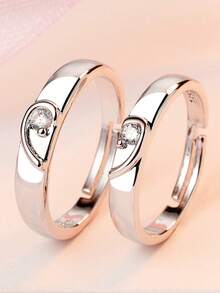 两件套皇冠式开口永恒戒指套装——婚礼、情人节或任何特殊场合的完美之选