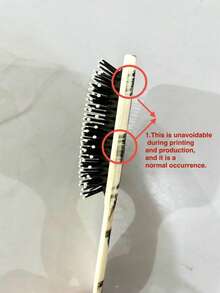 1个蝴蝶结装饰粉色豹纹樱桃水果可爱卡通迷你气垫按摩发梳，家用，美发造型套装，美发工具套装，美容家居美发配件，夏季，假日，旅行，节日，生日 - 彩色 - 查看 2
