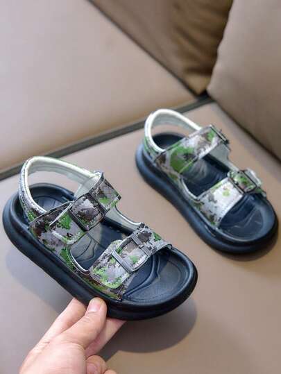 Kids Summer Sandals, New Soft Bottom Non-Slip Hook And Loop Toddler Boys Girls Beach Shoes, Casual Holiday Fashion Sandals