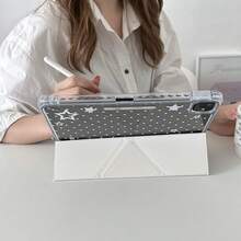 简约蓝色波点星形图案扁平保护套，适用于 iPad、iPad Pro 11/13 英寸、iPad Air、iPad Mini 6 以及 2024/2025 款机型，可爱设计，带 Apple Pencil 插槽 - 薄荷綠 - 查看 10