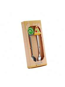 1 pièce/2 pièces Ensemble cadeau de couverts en acier inoxydable - cuillère à dessert et fourchette de dessin animé, brasseur à café, fourchette à fruits - Multicolore - Voir 16