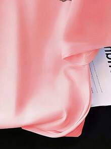 少女休闲卡通印花短袖T恤，夏季 - 粉色 - 查看 5