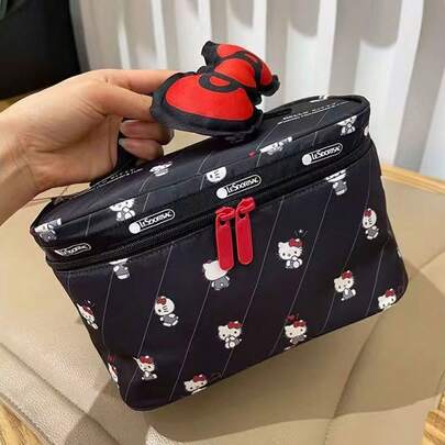  1 chiếc túi xách hình mèo con dễ thương chất lượng cao của Sanrio, dung tích lớn, kiểu dáng tối giản, túi đựng mỹ phẩm di động, quà tặng bất ngờ.