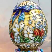 2D亚克力玻璃复活节彩蛋挂饰，家居墙面艺术装饰 - 彩色 - 查看 5