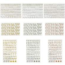 アルファベット シール ステッカー 高さ15/10ｍｍ 金属 防水 自粘着 英字 数字シール 大きい 番号 ナンバーシール ９枚 ナンバーステッカー サイン用デカール キッチン ドア ビジネス 住所番号 ゴールド シルバー ローズゴールド 15MM-金属貼紙-9 - 写真の通り - チェックする 1