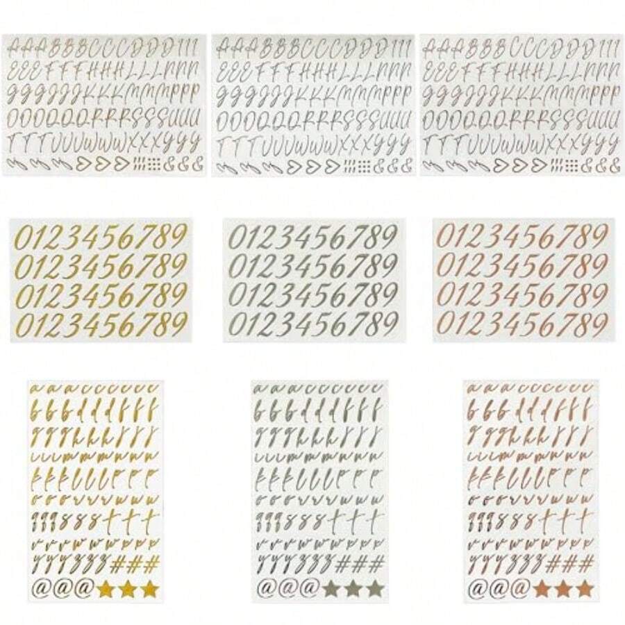 アルファベット シール ステッカー 高さ15/10ｍｍ 金属 防水 自粘着 英字 数字シール 大きい 番号 ナンバーシール ９枚 ナンバーステッカー サイン用デカール キッチン ドア ビジネス 住所番号 ゴールド シルバー ローズゴールド 15MM-金属貼紙-9 - 写真の通り - チェックする 1