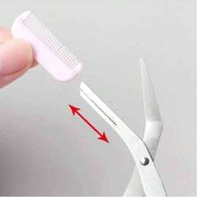 Stainless Steel Eyebrow Scissors, Depilation Trimmer, Eyebrow Scissors With Comb, Makeup Tools Bathroom/Bathroom Accessories - Multicolor - View 3
