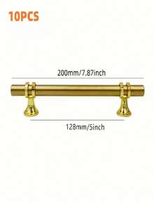 10-Pack Modern Golden Cabinet Handles With Installation Hardware, Polished Metal Drawer Pulls For Cabinets, Dressers, Furniture - Premium Metal Finish Cabinet Hardware - Multicolor - View 12