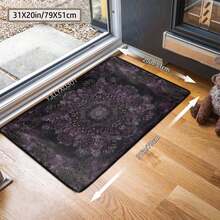 1pc Extra Large Bohemian Purple Mandala Area Rugs - Non-Slip Machine Washable Floor Rugs With Purple/Blue/Pink/Black/Teal Intricate Pattern, Durable Polyester & TPR Backing For Living Room, Bedroom, Home Decor - Style 6 - View 8