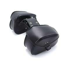 1 Pair Motorcycle Side Bags, Motorcycle Hanging Bags, Motorcycle Accessories Riding Bags, PU Leather, Motorcycle Travel Off-Road, Small Size Bag/Can Hold Raincoat/Riding Gear/Gloves - Black - View 7