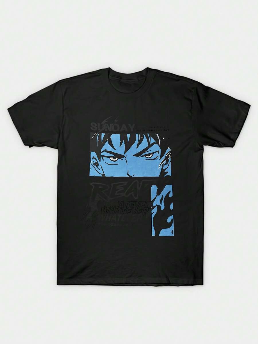 Dark Anime Character Sunday Whatever Textual design - Negro - Ver 1