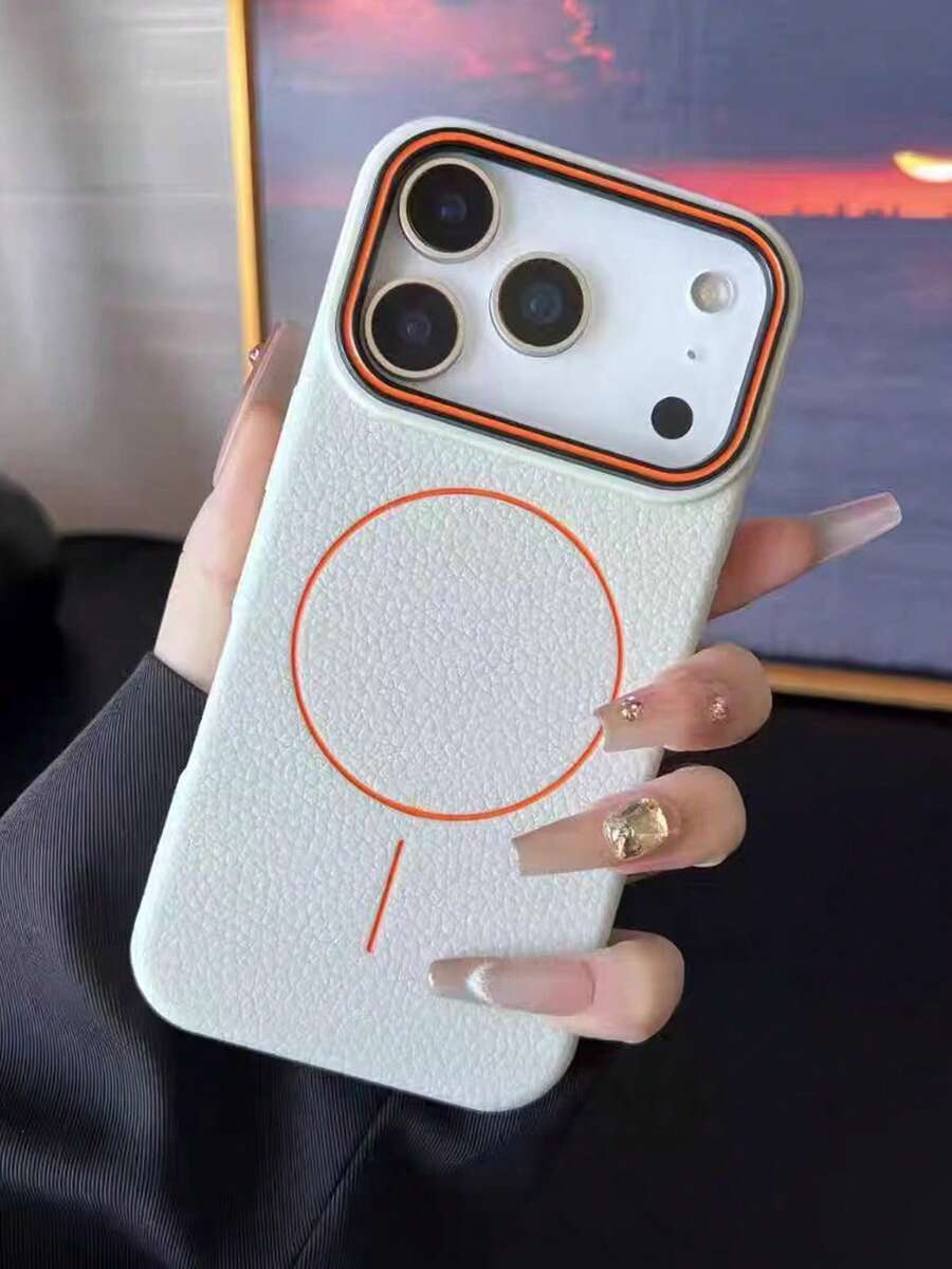 1 Stück matter, strukturierter magnetischer Handyhülle, kompatibel mit iPhone 17 Air 16 15 14 13 12 11 Pro Max Plus, unterstützt kabelloses Laden, TPU Weichschale - Weiss - Übersicht 1