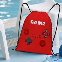 Mochila con cordón con diseño de fútbol de dibujos animados - Mochila estilo bohemio, bolsa de gimnasio con tema de juego, plegable y fácil de almacenar, diseño con cordón, bolsa de natación, ligera, gran capacidad, puede guardar zapatos, bolsa deportiva