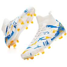 Men's Football Shoes, Sturdy Ground Football Spikes, Boys' And Girls' Sports Outdoor Football Shoes - White - View 3