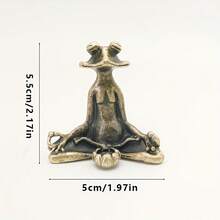 Exquisito soporte de incienso de rana de metal estilo kung fu, figura decorativa de rana para meditación, adecuado para usar durante la yoga, la meditación, el sueño y el descanso. Un delicado artículo decorativo de escritorio. - Multicolor - Ver 9