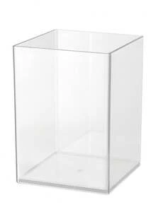 Organizador de escritorio de acrílico transparente minimalista de 3 compartimentos, caja organizadora de alta calidad para oficina y estudiantes