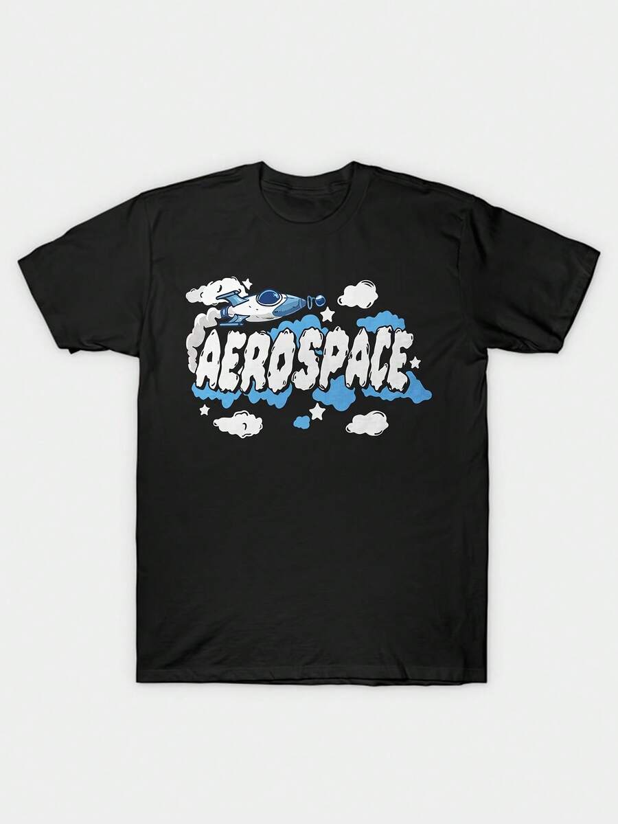 Retro Futuristic Styleation Airplane Print - Negro - Ver 1