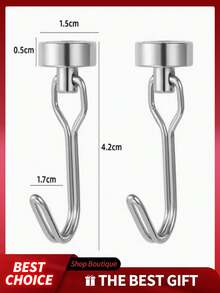 Strong Magnetic Hooks For Kitchen & Refrigerator, No Drilling Required, No Trace Left, Suitable For Magnetic Rotating Hooks On Entrance And Security Doors - Multicolor - View 4