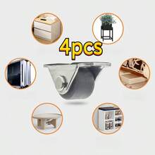 12 Pcs 0.5 Inch Mini Silent TPR Rubber Casters - 4 Fixed-Direction Furniture Wheels + 8 Self-Tapping Screws, For Sliding Doors/Drawers/Cabinets | Tools & Home Improvement > Hardware > Power Transmission > Pulleys