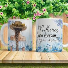 Personalized Mug With Phrase, Gift, Glossy Porcelain - LA MUJER NO ESPERA - Ver 1
