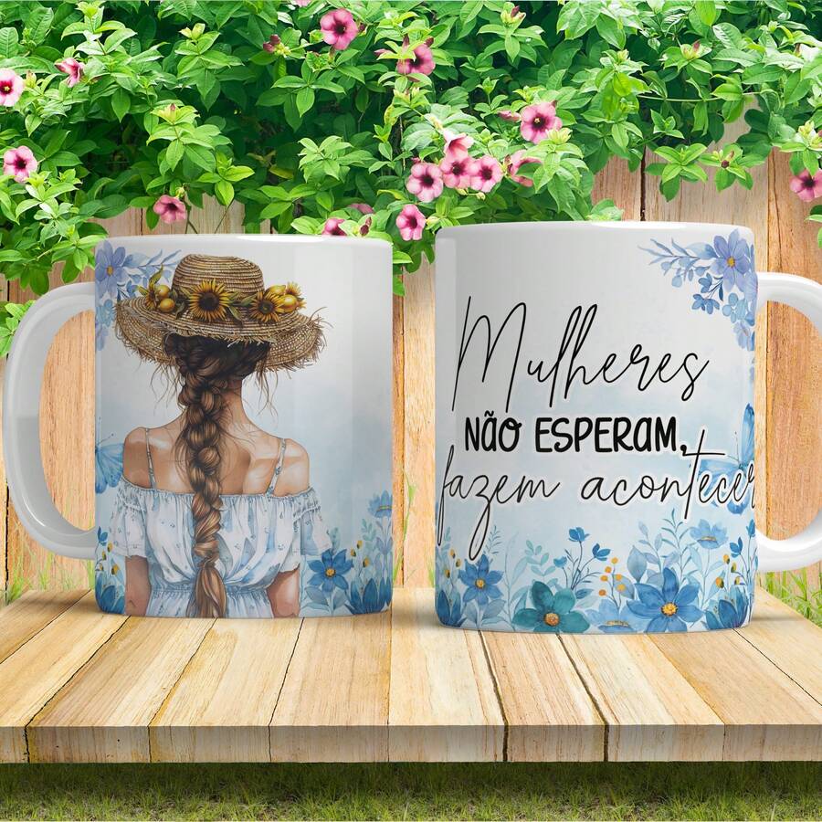 Personalized Mug With Phrase, Gift, Glossy Porcelain - LA MUJER NO ESPERA - Ver 1