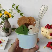 100/200个透明塑料勺，迷你一次性勺，适用于甜点、冰淇淋、果冻、布丁、酸奶品尝、开胃菜、家庭聚会、野餐、餐厅、厨房等场合。 - 彩色 - 查看 7