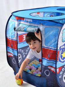 儿童汽车帐篷游戏屋，儿童汽车弹出式游戏帐篷 - 便携式主题玩具屋，无需组装，适合室内/室外生日派对和节日礼物 | 主题装饰 | 透气天窗设计，非常适合万圣节、感恩节、圣诞节以及送给男孩女孩的生日礼物