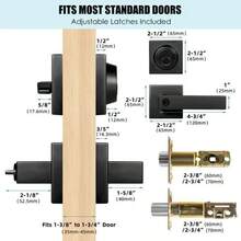 Square Exterior Door Handle With Deadbolt Matte Black Entry Door Locksets With Deadbolt Front Door Lock Set For Home And Office Reversible For Right And Left Sided Doors 1 Pack - BlackDoorHandleDeadboltSet - View 2