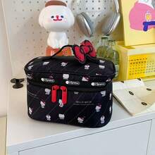 1个可爱高品质大容量手持化妆包，简约清新便携化妆品收纳袋，惊喜礼物 - 彩色 - 查看 4