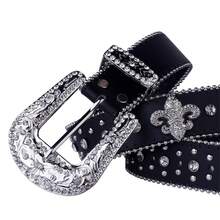 Shiny Rhinestone Decor Belt For Men & Women