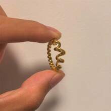 VKHK 1枚18K镀金不锈钢镂空缠绕戒指，适合女士日常及派对佩戴，礼品 - 創意戒指 - 查看 6