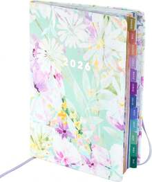 mano® Agenda 2026 ALMA Semana páen horizontal y hoja de líneas a la derecha - 168 Páginas - Incluye separadores mensuales- Tamaño tipo (CON STICKERS) - Pegatinas de estafa - Ver 7