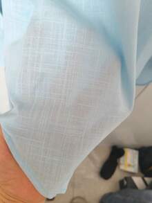 Women's Long-Sleeved Linen Shirt - Celeste - View 3