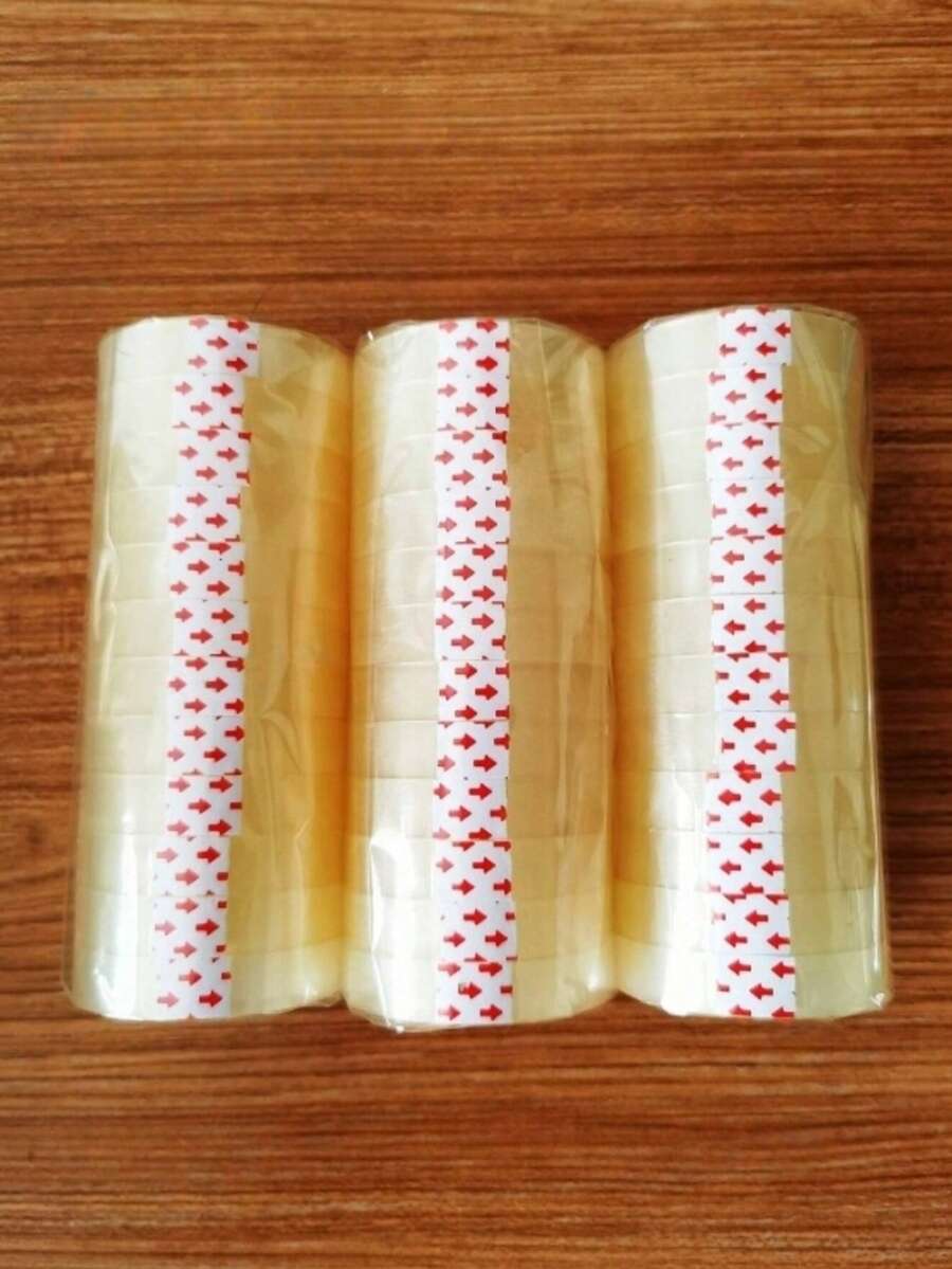 6卷透明胶带 - 高级高粘性抗撕裂无残留办公桌文具礼品包装工艺装饰胶带，非常适合礼品包装、工艺品制作、零售分销、节日装饰、派对准备、文具整理、运输密封、日常修补、花束捆扎以及小型旅行装使用，胶带，透明胶带，包装胶带，Skotch - 無色 - 查看 1